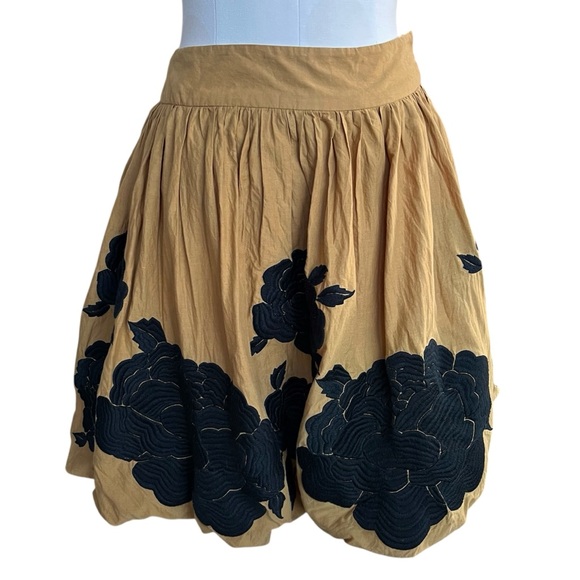 Tibi Skirt size 8 embroidered cotton bubble skirt - Picture 9 of 13